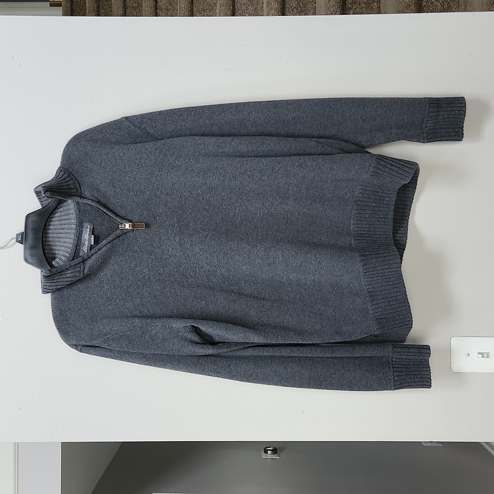 Eddie Bauer Gray Quarter Zip Men's Medium